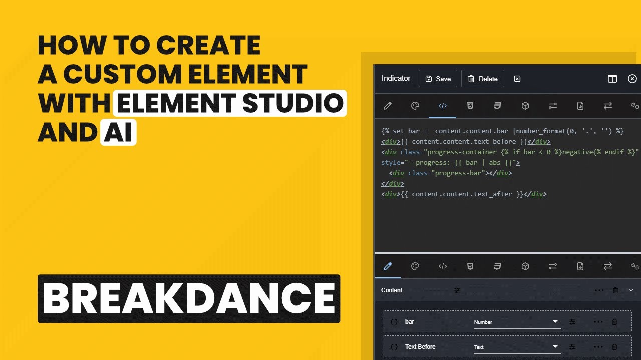 Create a custom element with Element Studio and AI in Breakdance